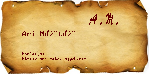 Ari Máté névjegykártya
